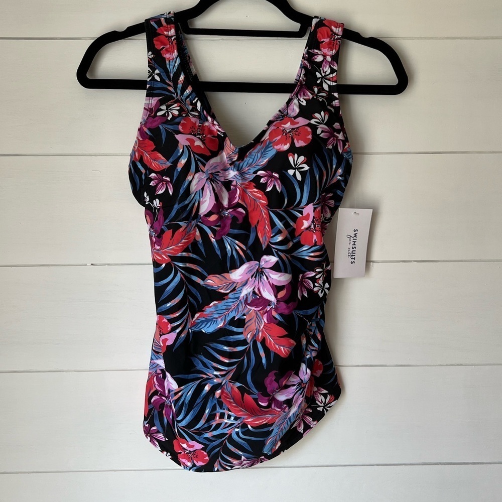 NWT Swimsuits For All Sarong Front One Piece Swimsuit